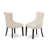 9-piece dining set consists of a dining table & 8 Light Beige Linen Fabric kitchen chairs & black legs with Button Tufted Back - Sand Blasting Black finish.-139410824