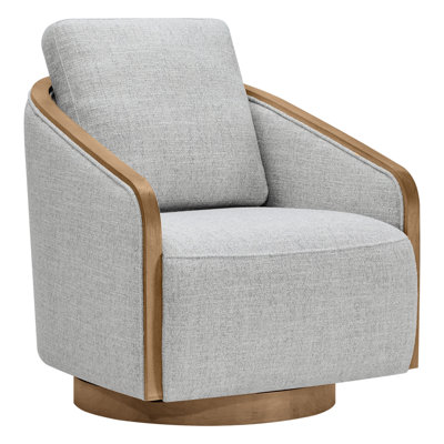 Nieve 29.5'' Wide Upholstered Swivel Barrel Chair