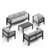 All-Weather 5-Piece Modern Metal Patio Furniture Set-1565303456