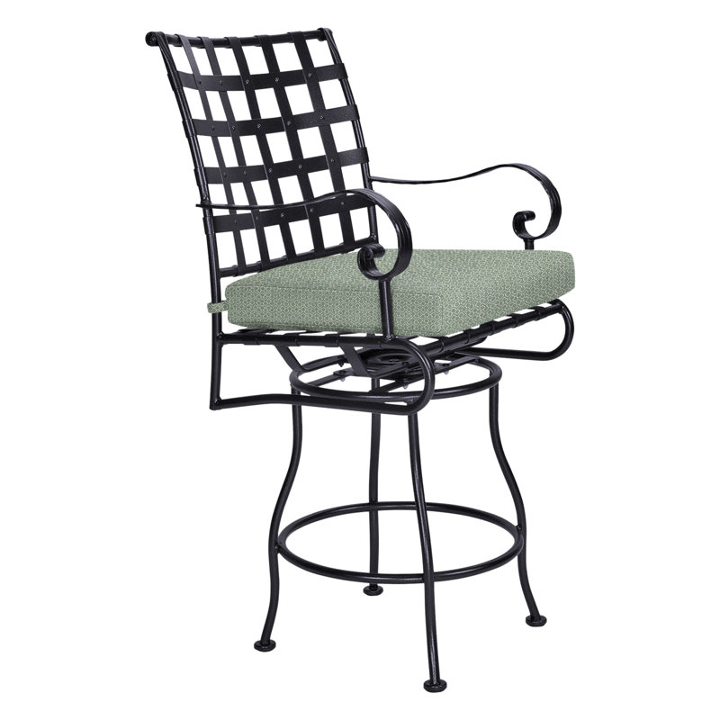 Classico-W Outdoor Swivel Bar Stool, Graphite, Harris Stone