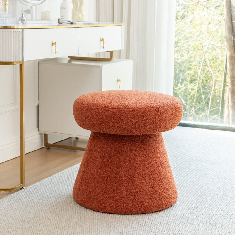Accent Stool Vanity Ottoman, Orange