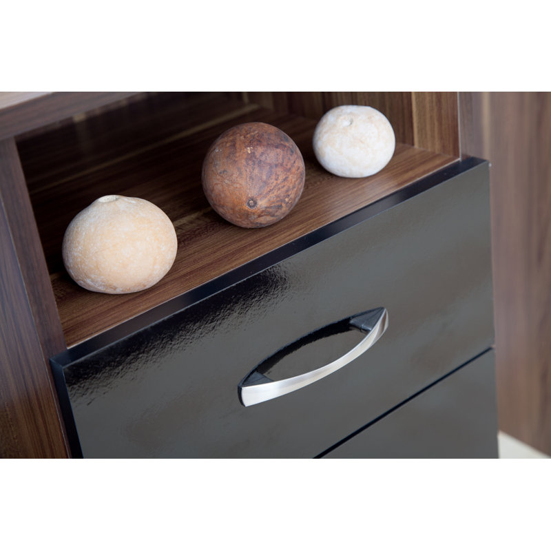 Chaz Dressing Table, Walnut/Black