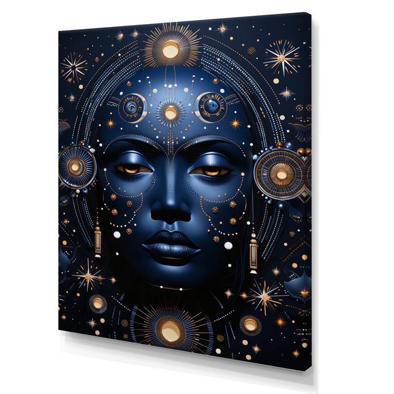 Holdin Native Art Blue Celestial Guardians III - impression, H 20 po x l 12 po x P 1 po, Toile tendue