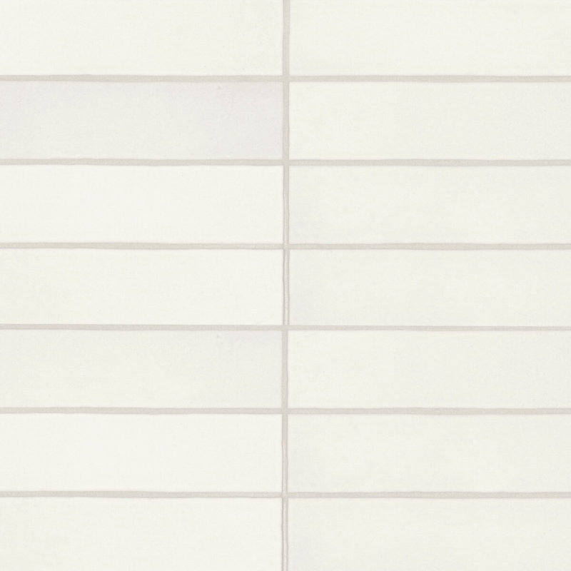 Carreau de céramique 2,5 po x 10 po Makoto, Blanc Shoji