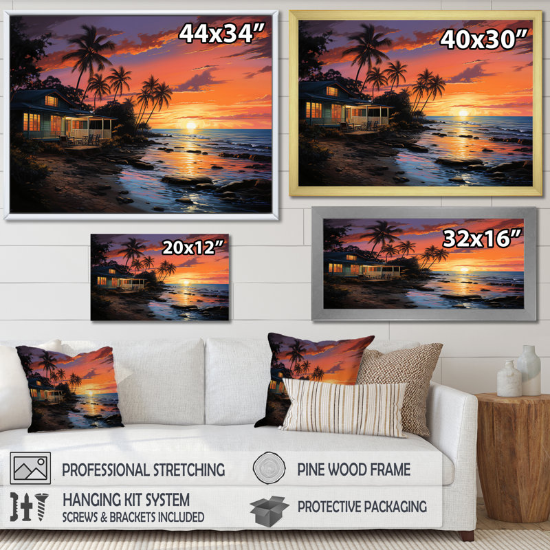 Hotels Lodges Resort Reverie I - Nautical & Beach Canvas Prints, H 12 po x l 20 po x P 1 po, Cadre photo blanc