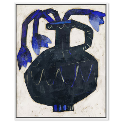 Indigo Vase Canvas Abstract Print by Oliver Gal, Black Frame, 16 x 20