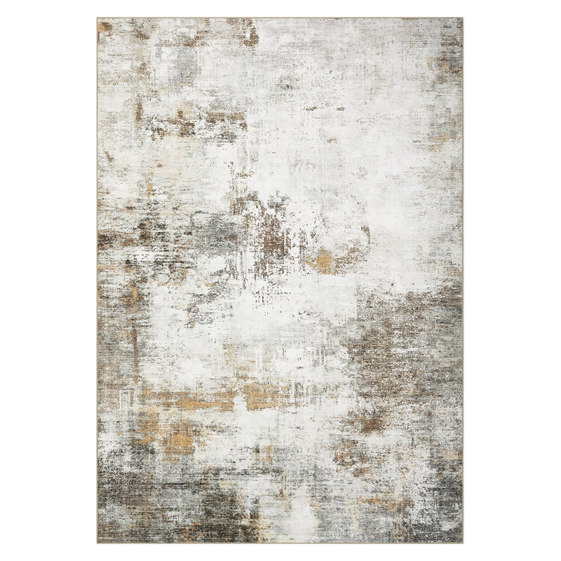 Abstract Machine Washable Rug Non-Slip Area Rug Modern Design Rug Durable Floor Carpet Easy-Cleaning Rug, Rectangle 9' x 12'