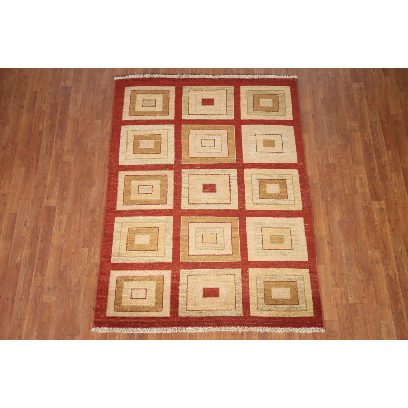 Tapis à motif géométrique 5 x 6 po Gabbeh