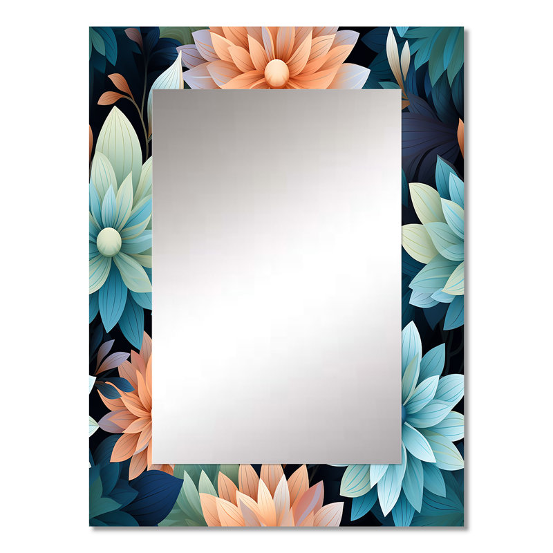 Chengyu Mindful Aw Awed Mediation - Miroir floral unique, 32 po x 24 po