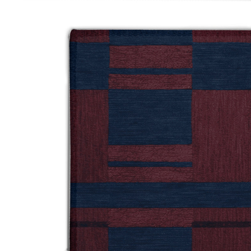 Tapis d'intérieur et d'extérieur à carreaux bleu, Rectangulaire 2 pi x 3 pi