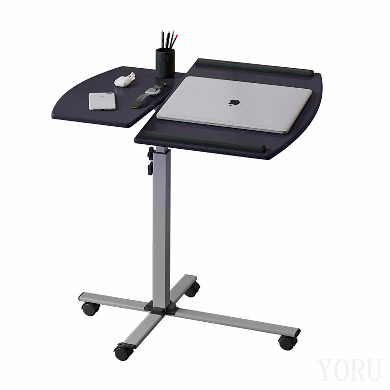 Rolling Adjustable Laptop Cart, Graphite