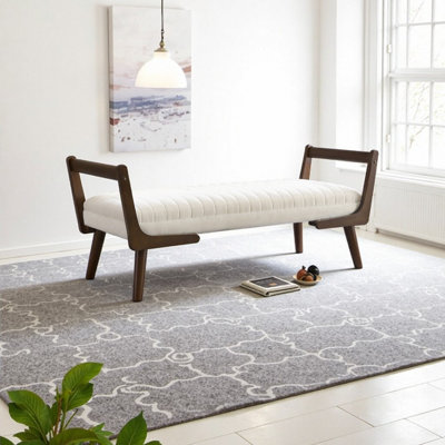 Banc rembourré 52 po Mid-Century