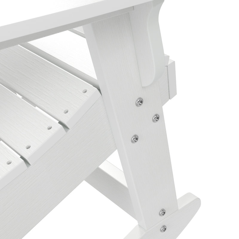 Outdoor All-Weather Poly Arrlo Rocking Plastic Chair, White