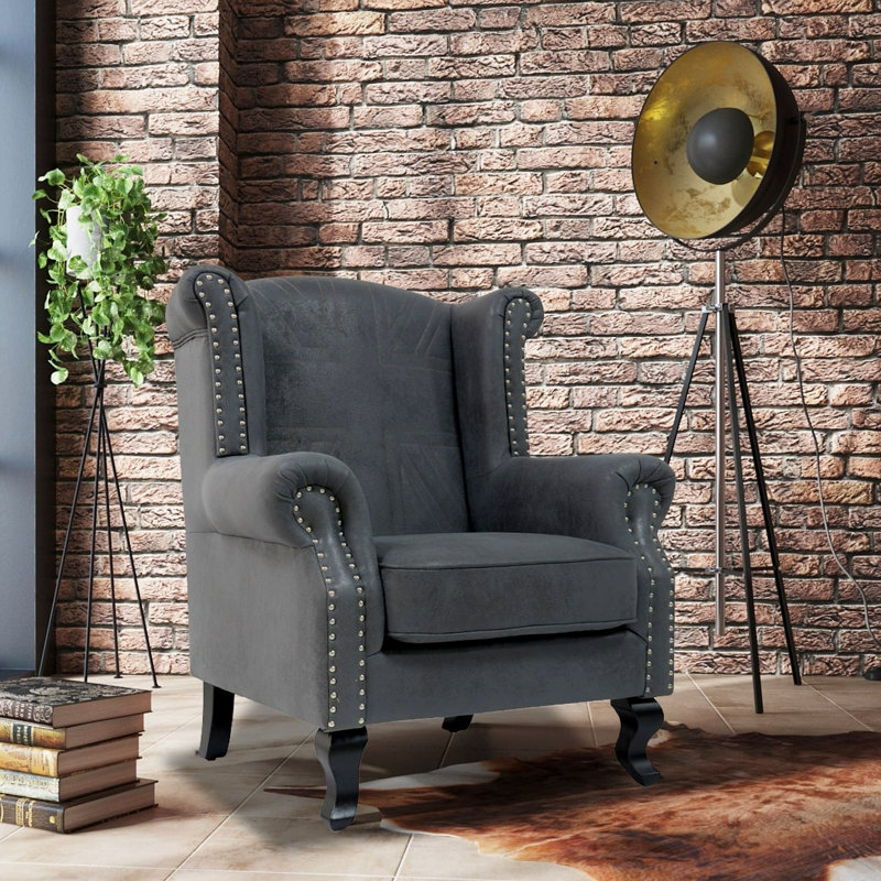 Pastoria Wingback Chair, Grey