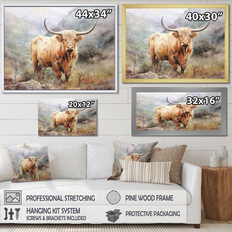 Rustic Castle III - Décoration murale animaux, H 34 po x l 44 po x P 1,5 po, Cadre naturel flottant