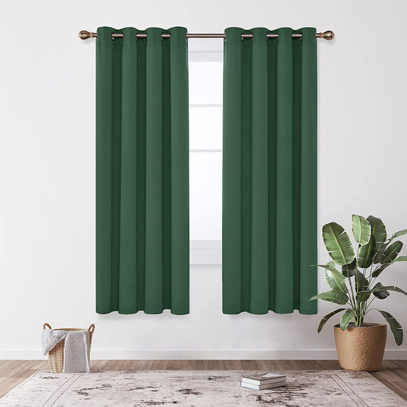 Blackout Door Curtain Pair, Forest Green, 117 W x 183 D cm