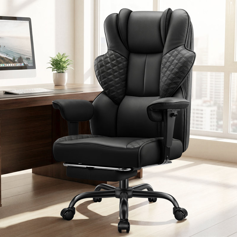 Murva Ergonomic Office Chair with Footrest, Black