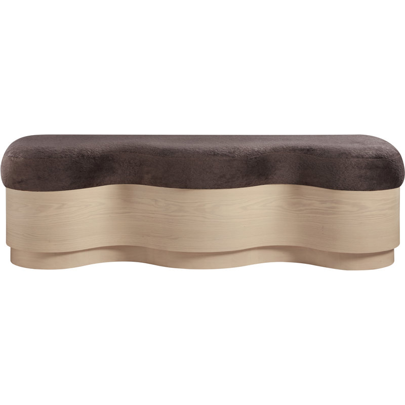 Banc en velours Savoy Mariaclara, Velours brun, Naturel