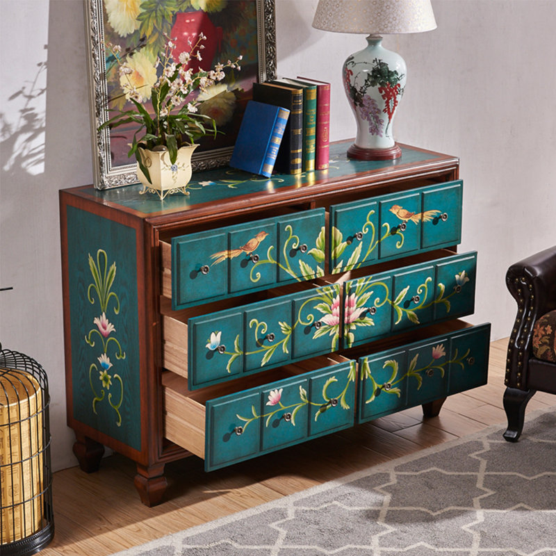 Commode décorative peinte de style européen