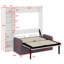 Lit escamotable multifonctionnel avec canapé et tablettes