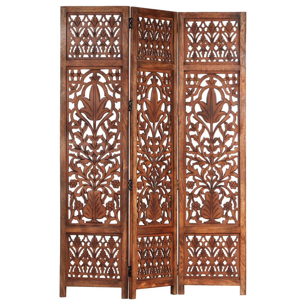 Bungalow Rose Room Divider Hand Carved Room Divider Privacy Screen Solid Wood Mango & Reviews