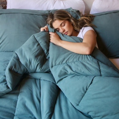 If My Bed Was a Hippo - Coma Inducer® Alaskan King Comforter - Tanzania Teal