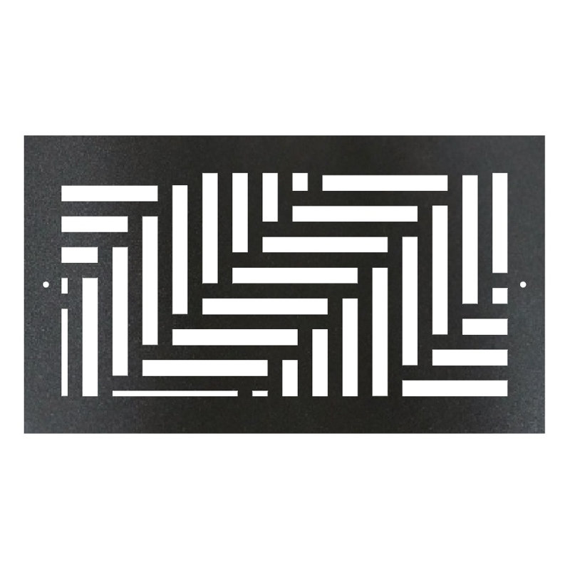 Registre de plancher à visser en métal. Ouverture de conduit 6 x 12 (au total 8 x 14) - Conception en élévation
