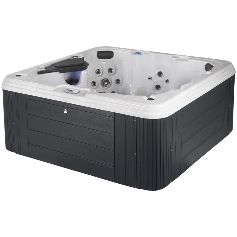 Narada Harmony 7-Person Square Gray and Silver Hot Tub