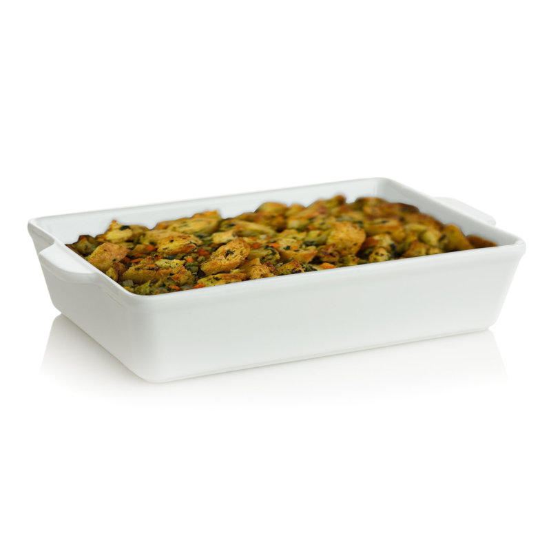 Ebern Designs Nazifa Rectangle Ceramic Baker Bakeware