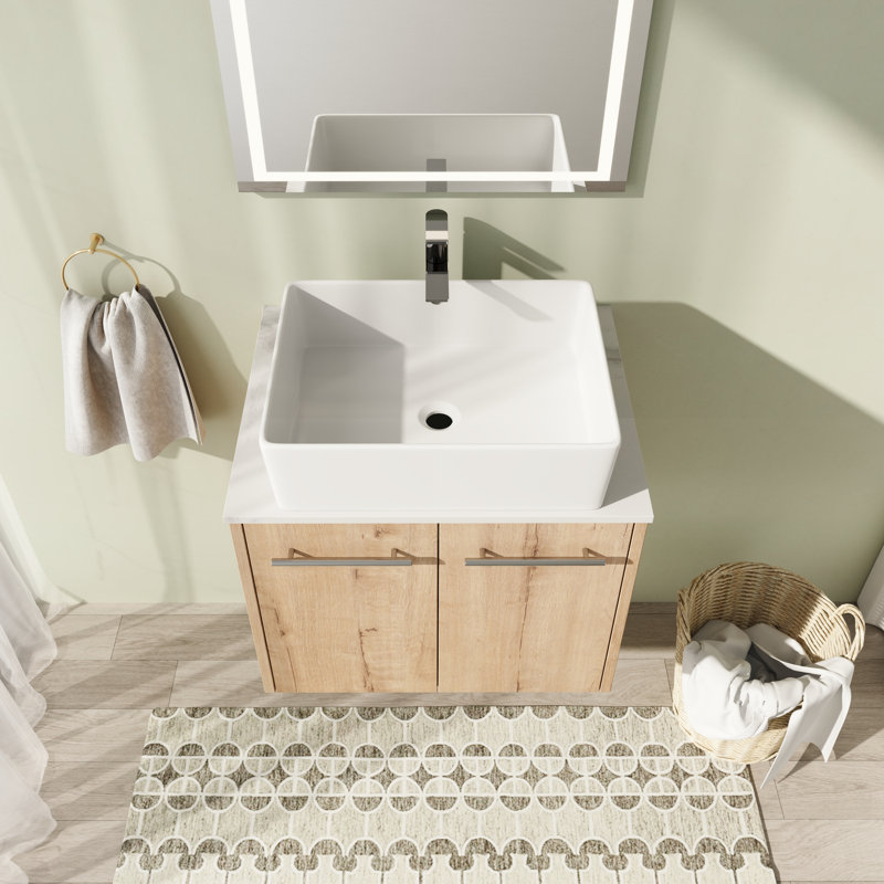 Dynasha 23.67'' Single Bathroom Vanity with Sintered Stone Top