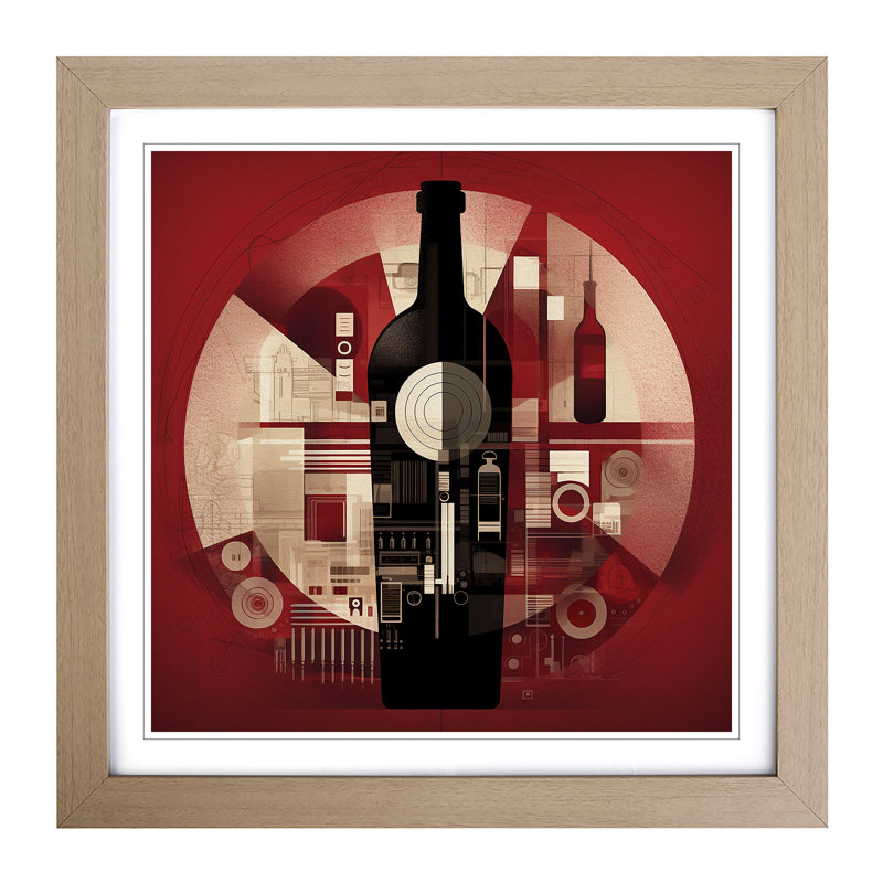 Wine Constructivism No.1 - Framed Print, Oak