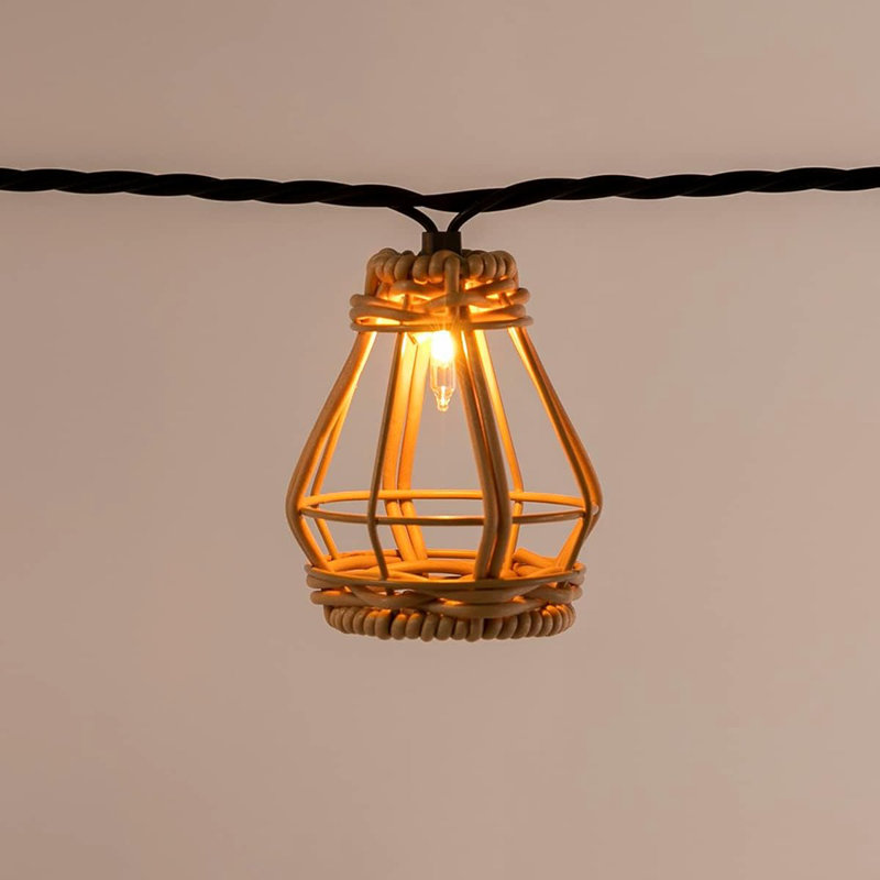 Decorative String Lights, UL Listed Rattan Lantern Style Patio L...