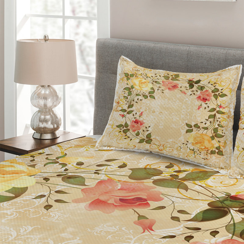 Polyester Floral Coverlet