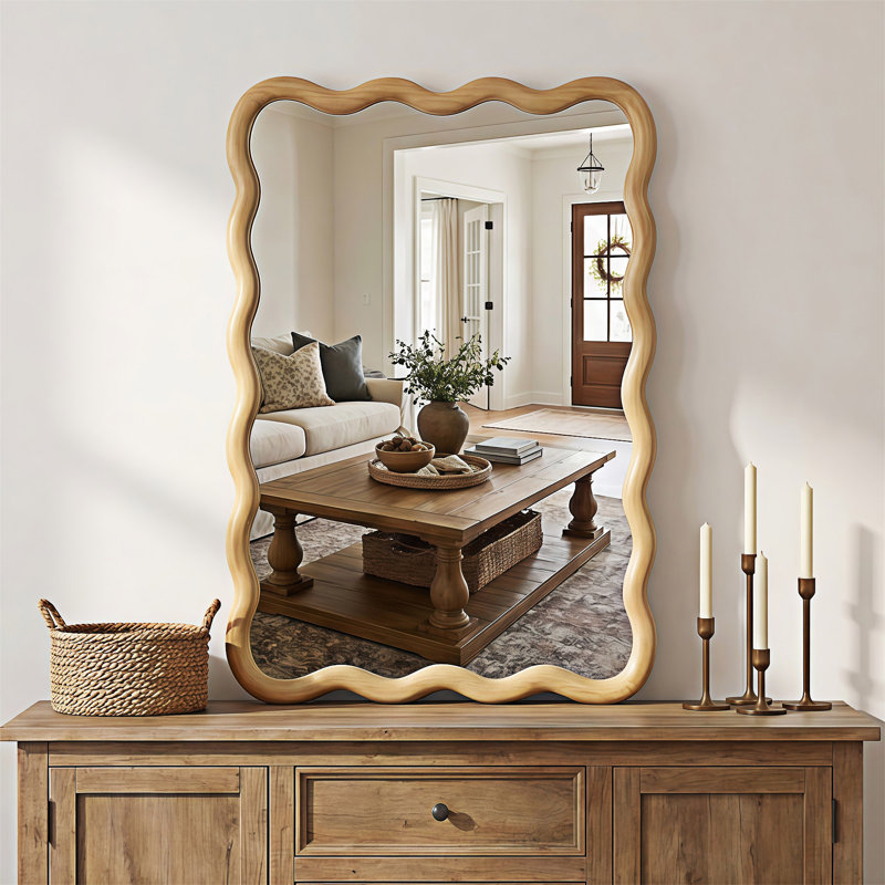 Miroir décoratif rectangulaire, 30,01 po x 20,01 po, Chêne