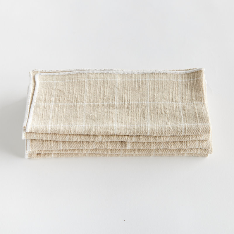 Satine Cotton Checkered Square Napkin