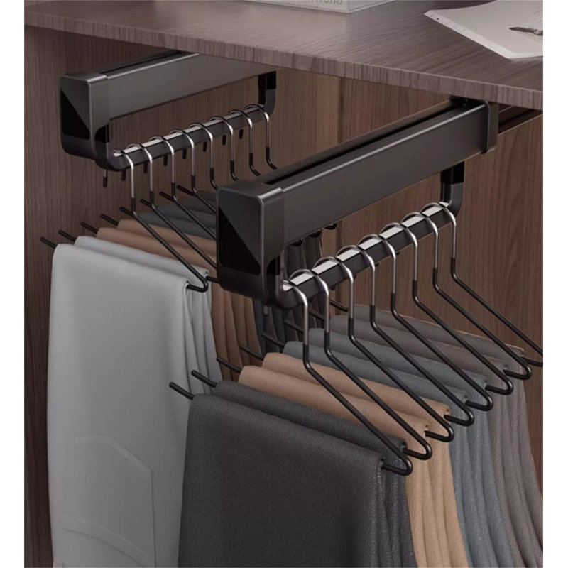 Porte-pantalons rétractable avec rail coulissant, H 3,93 po x l 2,75 po x P 20 po