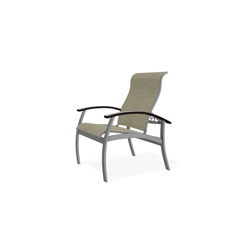 Chaise de patio Askar, Bristol taupe Sunbrella®, Noir, Graphite texturé