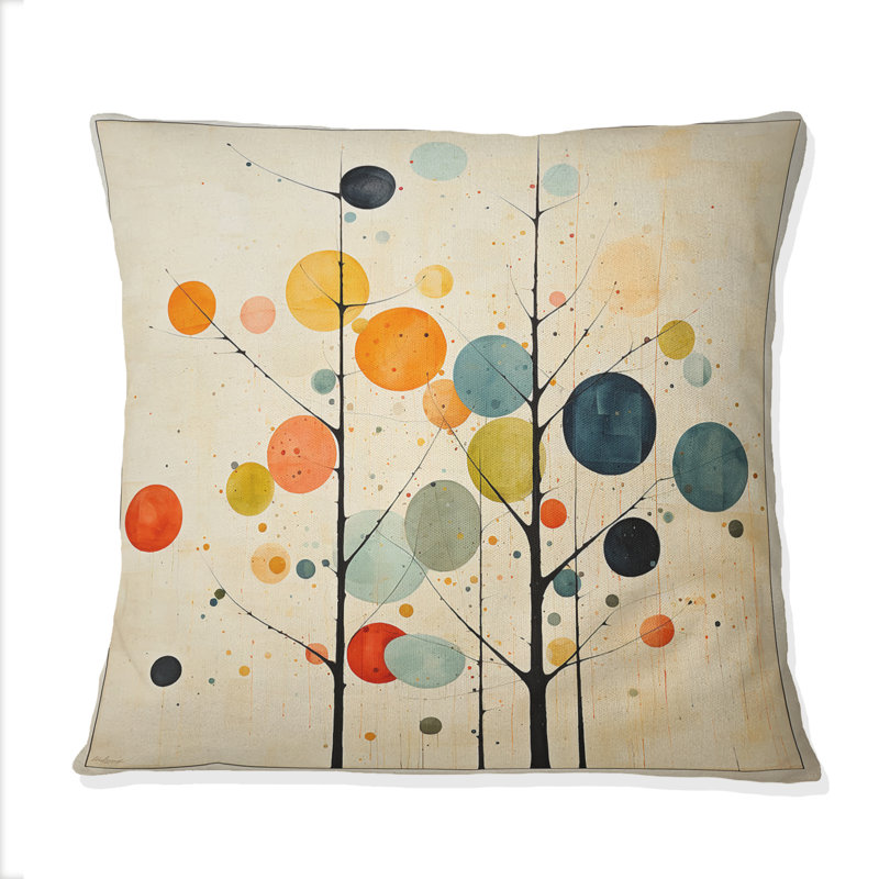 Coussin décoratif minimaliste beige Mid Century
