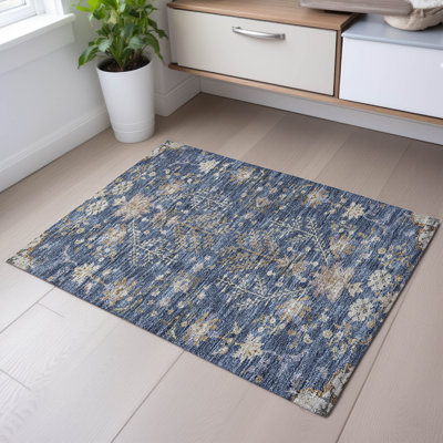 Premium Machine Washable Gurubaksh AMF1156 Floral Rug