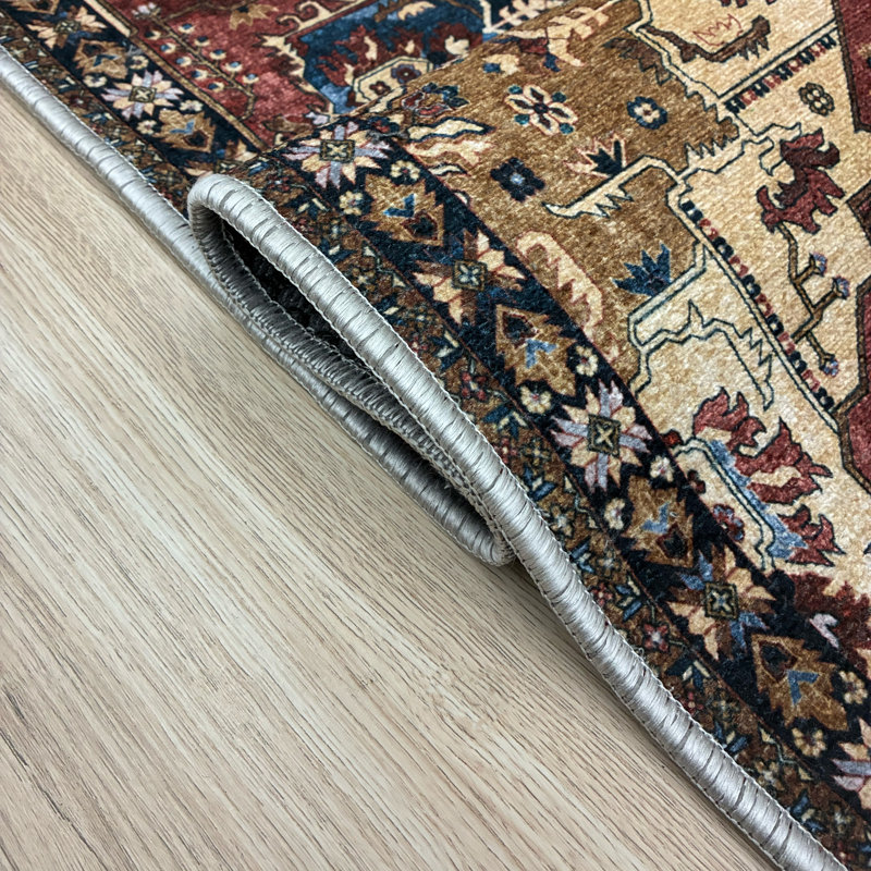 Tapis de couloir antidérapant sur mesure de conception organique Serapi Heriz de 26 po de largeur à conception personnalisée