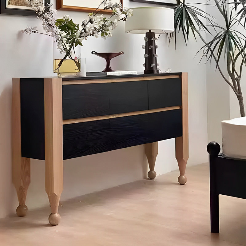 Console rétro avec tiroirs Retro, H 35,43 po x l 51,18 po x P 15,75 po