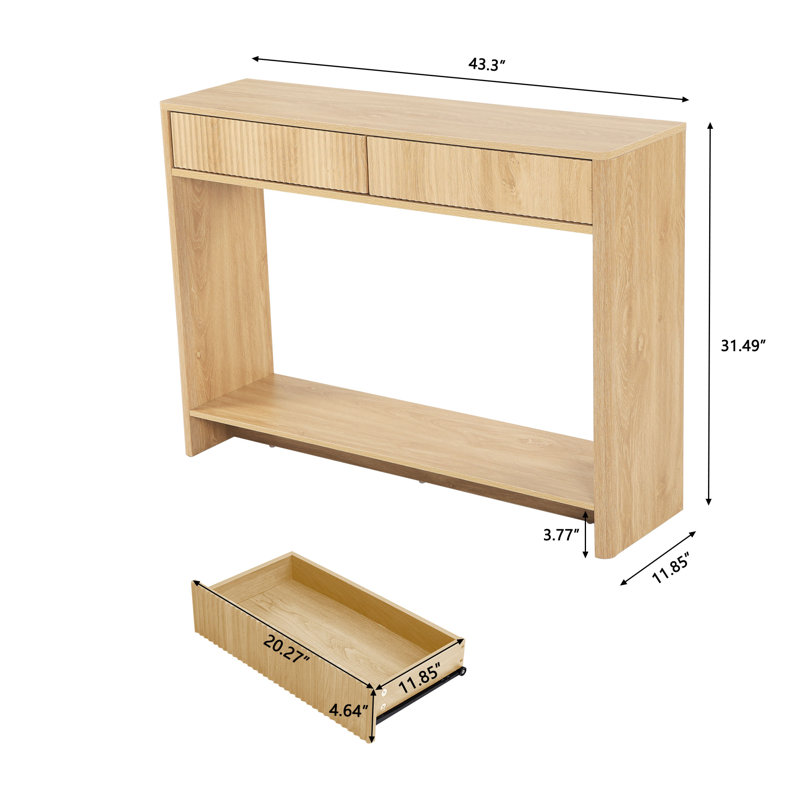 Mukades 43.3'' Console Table, Natural