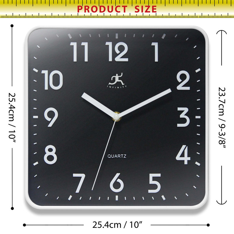 St. Mark Square Wall Clock, White, 10"