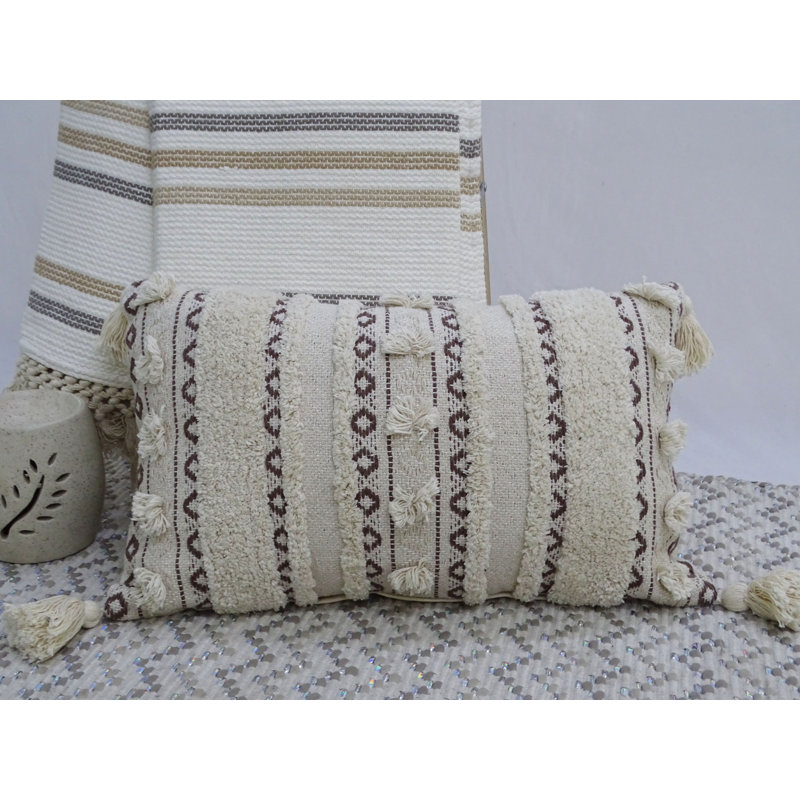 Tassels Cotton Blend Throw Pillow
