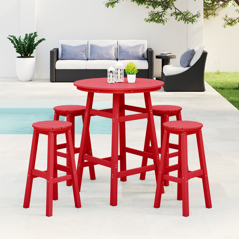 Laguna 5-Piece Round Bar Set, Red