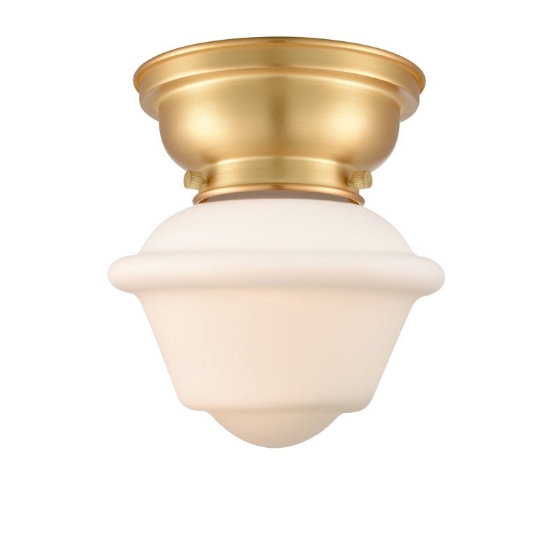 Plafonnier encastré 1 lumière 7,5 po Baptiste, Blanc mat, Ampoule non incluse, Or satiné