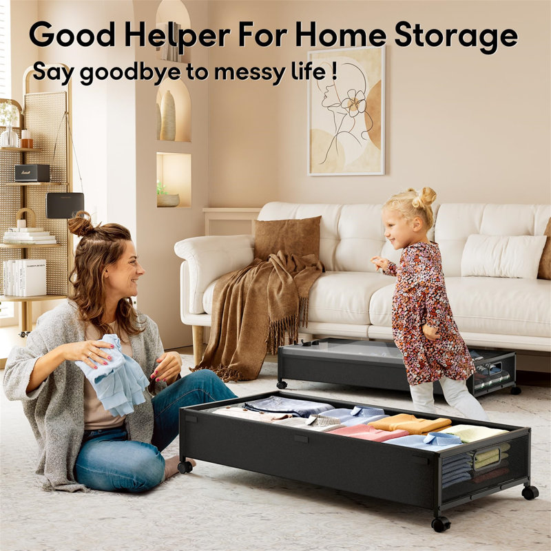 Rolling Storage Bins Large Under Bed Shoe Storage Shoe Storage