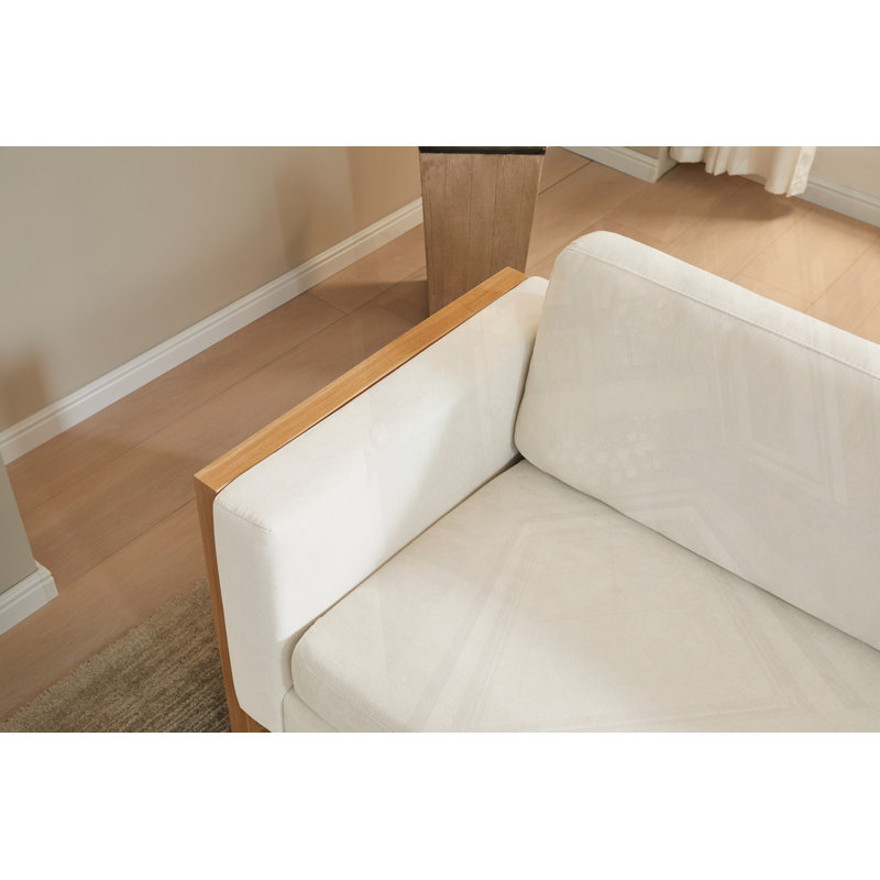 Canapé moderne 79 "avec pieds en bois massif, Blanc