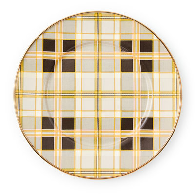 Mocha Check Tartan Mocha Salad Plate