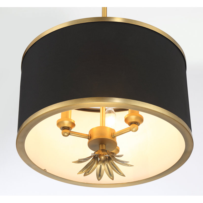 Kiarra 3 - Light Natural Brushed Brass Drum Pendant